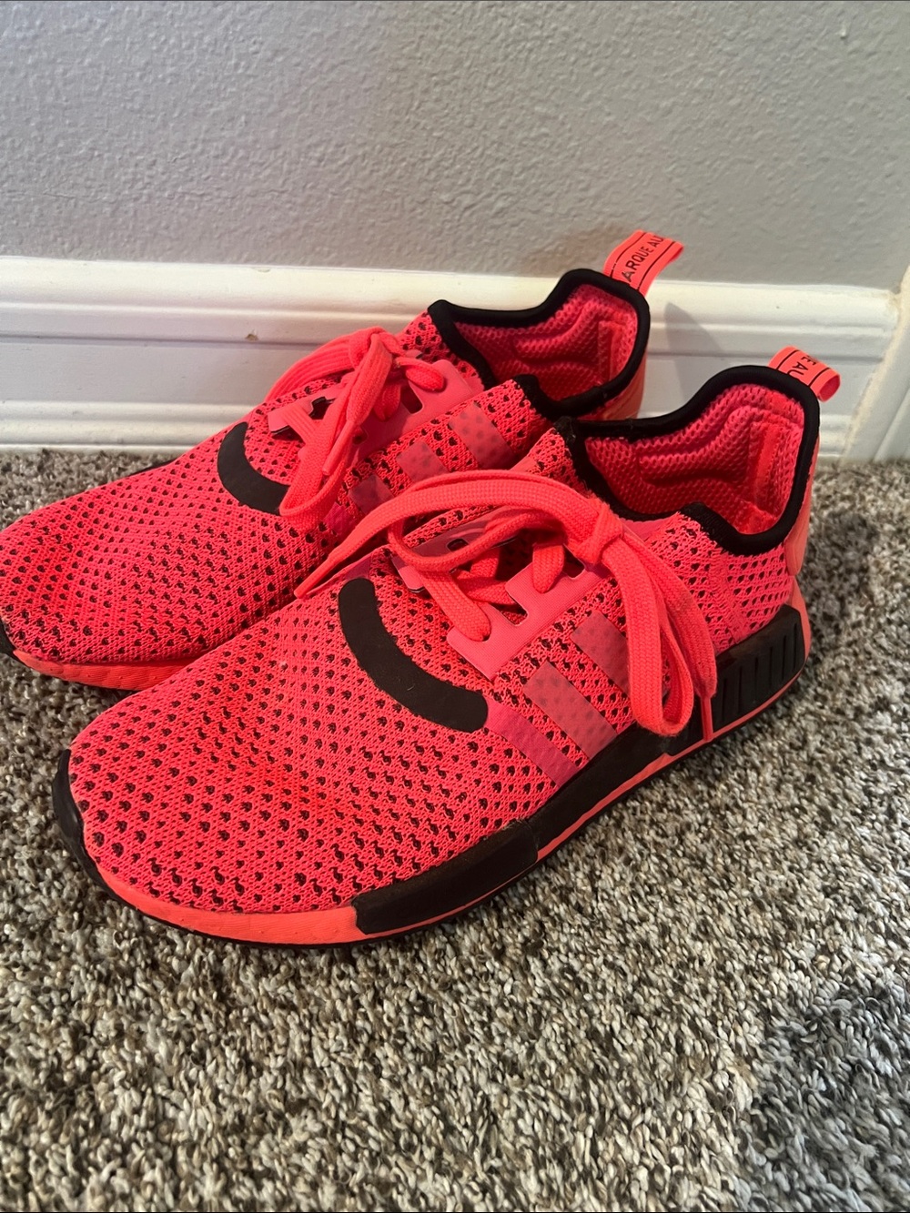 Adidas Neon Coral Athletic Sneakers (Like New)
M 8.5 / W 9.5